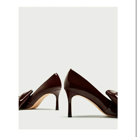 Zara Faux Patent Court shoes with bow 6 or 6.5 - Picture 4 of 8